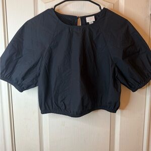 a new day Elegant Black Short Sleeve Blouse